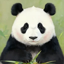 a beautiful painting panda, by murakami takashi painting, illustration style