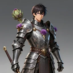 a warrior wearing thistle armour, highly detailed, digital art, sharp focus, trending on art station, artichoke, anime art style