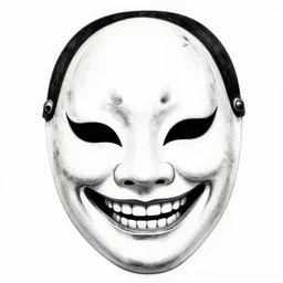 smiling oni mask, junji ito, ink, drawing, black and white, terrifying, nightmare fuel, horror, horrifying, scary,