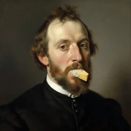 james ensor self portrait with mouth full of rice and cheese