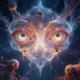 trapped in my conscious, utopian galaxy, plasma, inrecately detailed, sky falling, look me inside of my eyes, transparent thermal being, thermal, bioluminiscent creatures, intricate artwork by beeple. octane render, trending on artstation, greg rutkowski very coherent symmetrical artwork. cinematic, hyper realism, high detail, octane render, 8 k