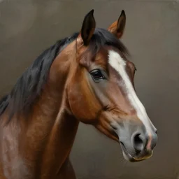 painting of a glorious horse head, editorial fashion photography