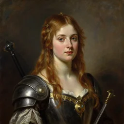 warrior princess portrait painting by john william waterhouse, masterpiece