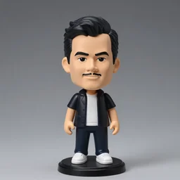 kyle gass as a plastic figurine bobblehead doll, studio lighting, product photograph