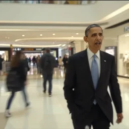 CCTV Footage obama chasing people in the mall