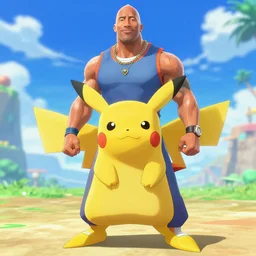 dwayne the rock johnson as pokemon character screenshot from pokemon game