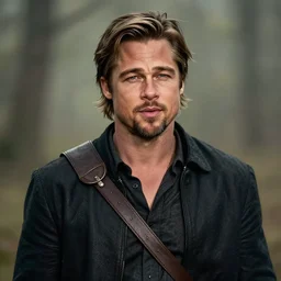 brad pitt portrait as a dnd character fantasy art.