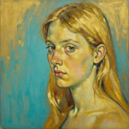 high quality high detail painting by lucian freud and jenny saville, hd, golden eal, turquoise
