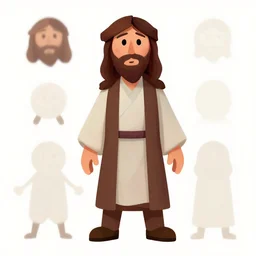jesus, cartoon, rpg character, humblewood art style, concept art, fantasy