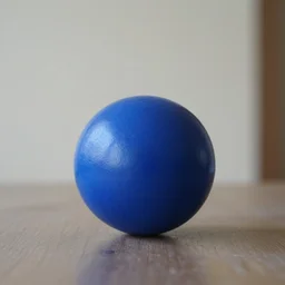 a blue ball on a table by Alvaro Castagnet