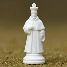army of white marble statue of a bishop chess piece in a field, 3 5 mm, photography