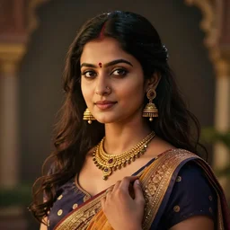 a portrait of a young beautiful indian lady, highly detailed, cinematic lighting, hyperrealistic, 4 k, unreal engine, magical