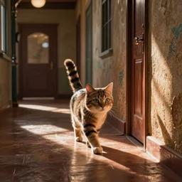 scene of cat walking in the hallway, zootopia