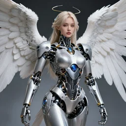 photo of a gorgeous young mechanical angel woman in the style of stefan kostic, realistic, sharp focus, 8 k high definition, insanely detailed, intricate, elegant, art by stanley lau and artgerm