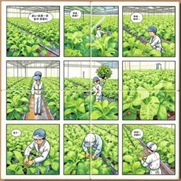 vertical agriculture, square tiles, comic panels
