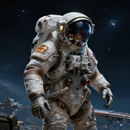 astronaut steampunk monster, on a new generation spaceship, intricate, elegant, glowing lights, highly detailed, digital painting, artstation, concept art, smooth, sharp focus, illustration, loneliness, great space, greg rutkowski, 8 k, very high resolution, astrophotography, processing, extremely hyperdetailed