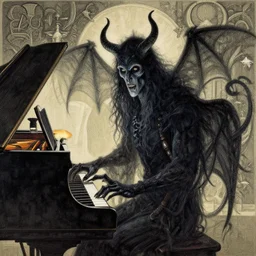 grand piano ghost demon necromancer rutowski gurney gustave dore rutowski gurney artstation alphonse mucha yoji shinkawa apophasis