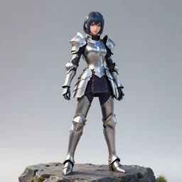 generic female model, detailed face, standing on a rock, fantasy armor, sakimi chan, tony sart