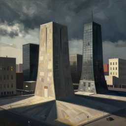 🌈 🛰!!! abstract city flat by atey ghailan ( ( and edward hopper = =