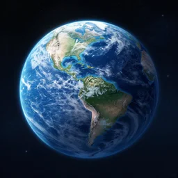a large ball of water floating in outer space