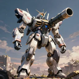a big canon mech, pixiv, hyperrealistic
