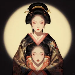 female geisha girl, beautiful face, rule of thirds, intricate outfit, symmetrical, spotlight, by greg rutkowski, by jeremy mann, digital painting