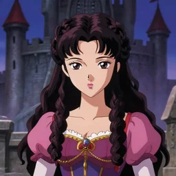 character portrait of the asian princess in the castle in hell, color page, 4K, tone mapping, doll, Akihiko Yoshida, James_Jean_Andrei_Riabovitchev_Marc_Simonetti, Yoshitaka Amano, digital illustration, braided hair, ringlet, curls