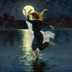 running down a dream, hypnotic dance of the light reflecting nightmares, rising from a lake by william dyce and dante gabriel rossetti and william morris and william waterhouse