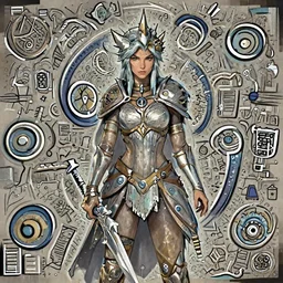 a portrait of my next DND sorceress character , concept art, , CGI anime art.