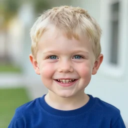 a beautiful 1 1 yo boy from florida, blond, joyfully smiling at the camera, blue eyes. healthy