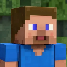 Minecraft steve joe rogan block head portrait up close