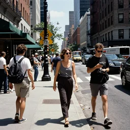 award winning photo of a street in new york, sunny, summer, people, by saul leiter, photography, detailed, beautiful, real, extremely precise, elegant