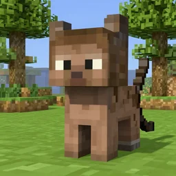 a cat in minecraft