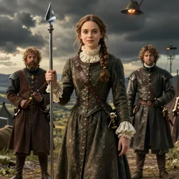 detailed ultrarealistic photo of victorian medieval executioner emma watson, brom, craig mullins, ghibli