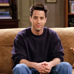 webcomic portrait of chandler bing sitting on a couch