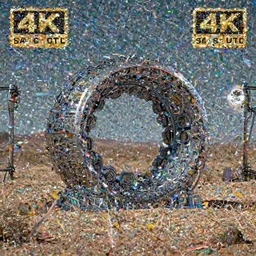 A photo of a real-life the stargate in the dessert , Studio Lighting, High Detail, 4K, Title-Shift, Hyperrealism