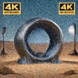 A photo of a real-life the stargate in the dessert , Studio Lighting, High Detail, 4K, Title-Shift, Hyperrealism