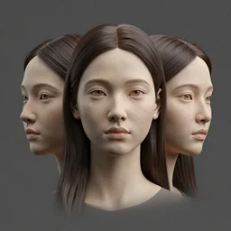 3 d face portrait of a goddess by berndnaut smilde and alena aenami, octane render