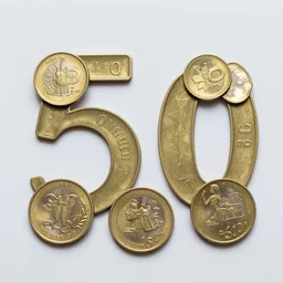 5 0 cent made of coins