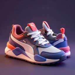puma rs - x sneakers, james jean style, vfx art, unreal engine render, claymation style, colourful, volumetric light, digital painting, digital illustration, dramatic light,