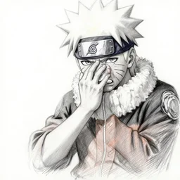 highly detailed painting of pain from naruto shippuden, trending on artstation, high fantasy, loose pencil sketch, sketchy, concept art, cinematic, white space