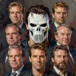 full body and head portrait of dave bautista as the punisher, painted by norman rockwell and phil hale and greg staples and tom lovell and frank schoonover and jack kirby