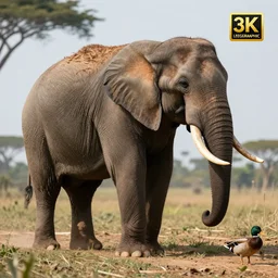a hybrid between a duck and ana elephant, photography, award winning, national geographic channel, 8 k