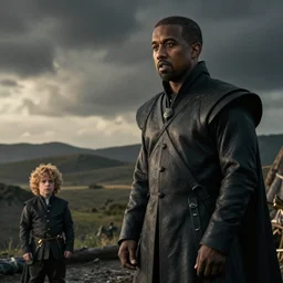 kanye west as tyrion lannister in game of thrones.