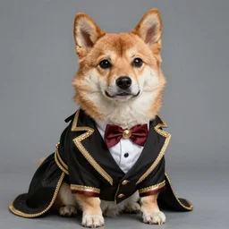 anthropomorphic dog wearing an elegant costume from 1 9 9 0 era, realistic, ryohei hase, artgem