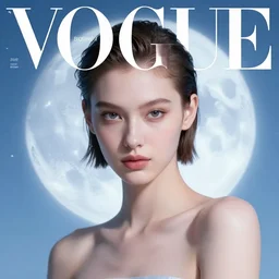 3 d, smirk fashion model, soft blue moon light, white stars, vogue cover style, poster art, high detail, intricate oil painting, multiple exposure, hyperrealism, 3 d, by wlop and tooth wu and beeple and greg rutkowski