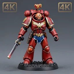 8 0 mm resin detailed miniature of a warhammer 4 0 k space marine with wonder woman armor, product introduction photos, 4 k, full body,