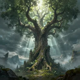 epic professional digital art of Yggdrasil , best on artstation, breathtaking, epic, stunning, gorgeous, much detail, much wow, cgsociety, wlop, pixiv, behance, deviantart, masterpiece, UHD, 8K