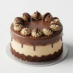 a beautiful cake made of chocolate and cookie dough, octane render