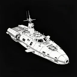 a 2 0 2 0 s space battle ship, line drawing, no - shadow, black and white, by makoto shinkai takashi takeuchi studio ghibli, akihiko yoshida